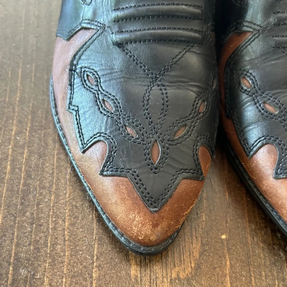 Vintage 90s Mootsies Tootsies Leather Western Boots 8 Southwestern Boho Cowboy